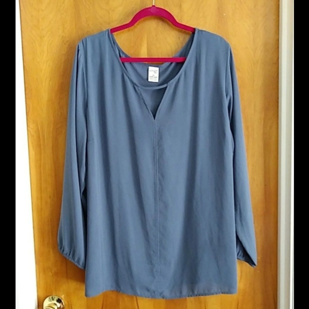 Terra & Sky Light Blue Blouse 2xl